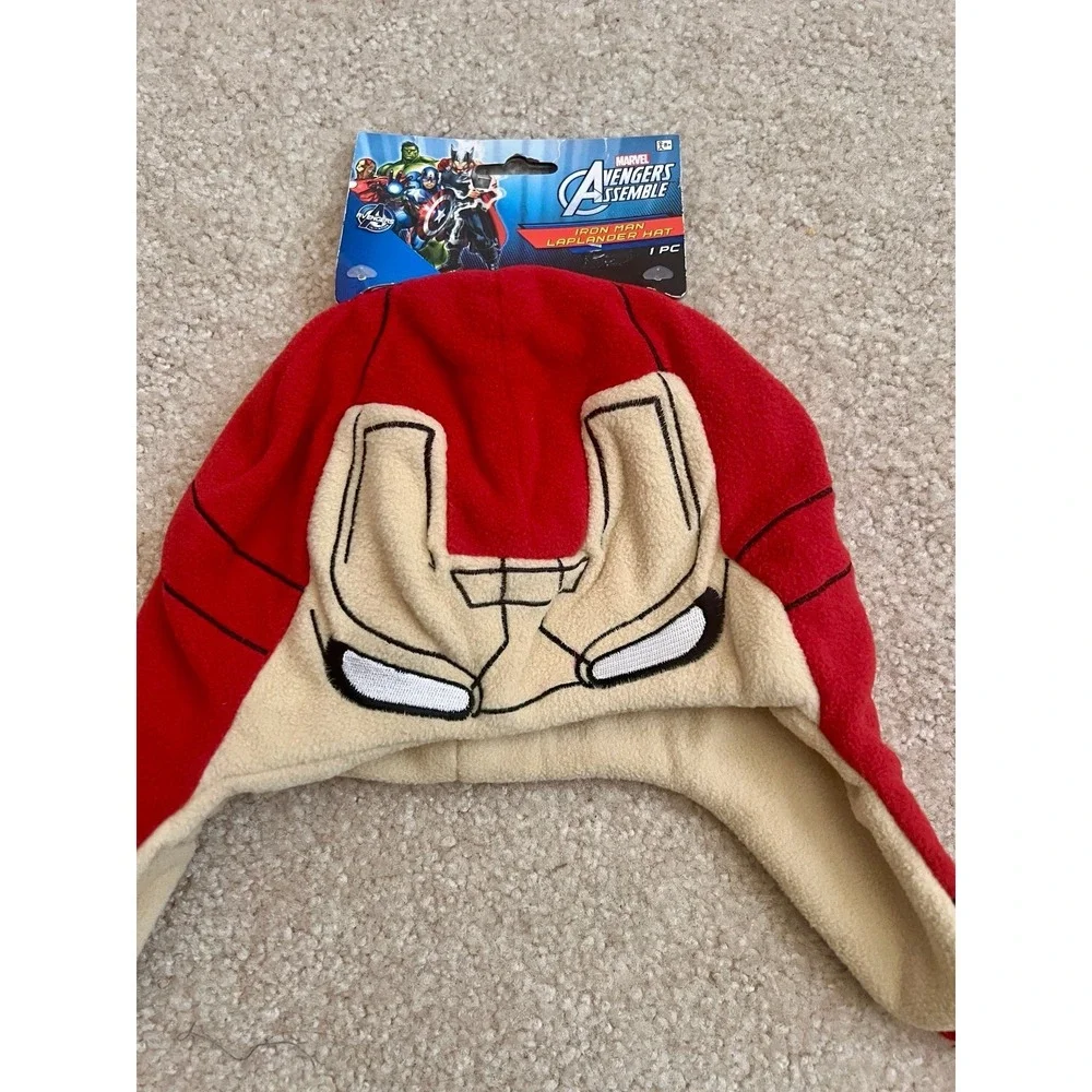 New Marvel Avengers Iron‎ Man Laplander Hat Beanie Cap Boys Costume